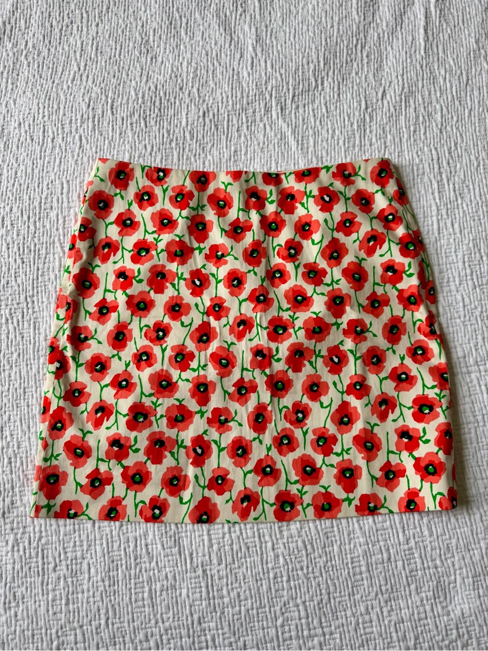 J. Crew Floral Poppy Print Mini Skirt - Red/Green